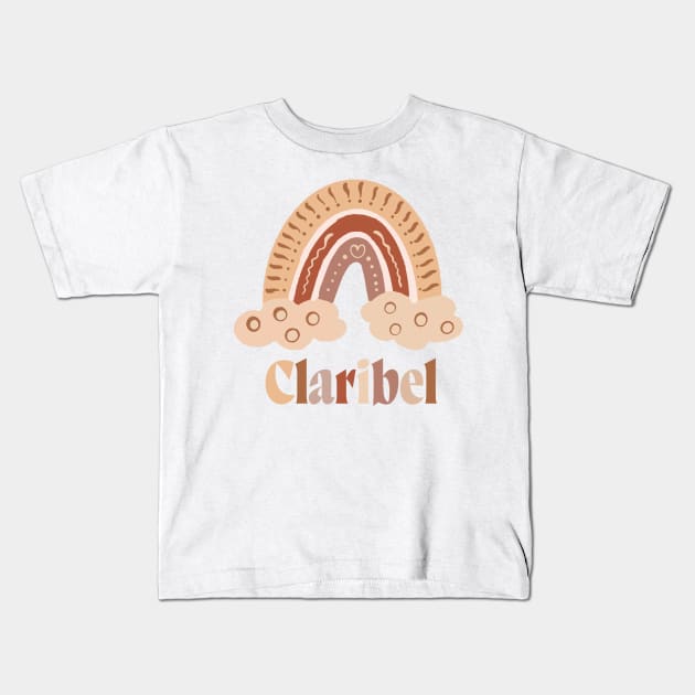 Hand Name Written Of Claribel Kids T-Shirt by CnArts